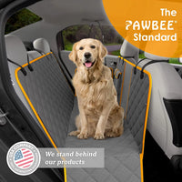 Premium Waterproof Dog Car Seat Cover - Nonslip, Scratchproof & Hammock Design with Bonus Seat Belt - Perfect for SUVs, Trucks & Cars with Front Mesh Window