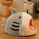 Luxury Plush Shark Bed for Cat and Small Dog 