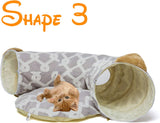 Cozy Cat & Small Dog Tunnel and Bed with fluffy Cover and Toys, 10" Diameter, 3ft Length 