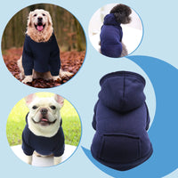 Dog Hoodie with Pocket - Warm Sweater for Small to Medium Dogs, Navy Blue