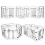 "Stylish Extra Wide Dog Gate with Walk-Through Door - Keep Your Pet Safe!"