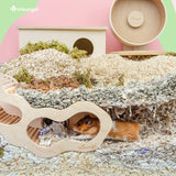 Cozy Climbing Hamster House with Secret Peep Tunnel - Perfect for Hamsters, Gerbils, Mice & Small Pets!