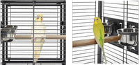 "Stylish Portable Bird Parrot Carrier Cage - Perfect for Travel (19" X 15" X 25"H, Black Vein)"