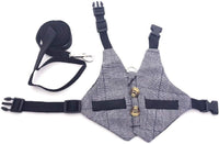 Adjustable Rabbit Vest Harness and Leash Set in Formal Suit Style for Small Animals - Size Small