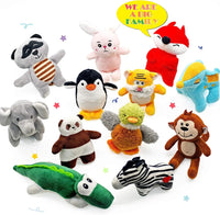 "Pet Toys Set: Squeaky Stuffed Animal Puppy Chew Toys for Small to Medium Dogs - Pack of 12 in Carry Bag"