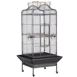 "Extra Large Rolling Bird Cage with Playtop for Parrots and Conures - 63''H"