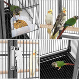 Large 54-Inch Wrought Iron Bird Cage with Stand for Small Parrots and Finches