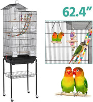 Deluxe 64-Inch Open Top Bird Cage with Rolling Stand   