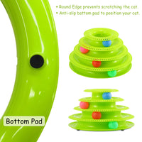 Interactive 3-Layer Cat Track Toy with Electric Rotating Ball - 360° Rotation