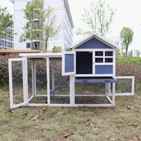 Blue Wooden Chicken Coop      