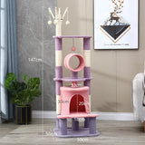 Multi-Level Cat Tree Scratcher Tower with Condo, Furniture, and Climbing Toy