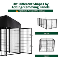 Large Outdoor Dog Kennel, 4Ft X 4.2Ft X 4.5Ft Fence with Uv-Resistant Oxford Cloth Roof & Secure