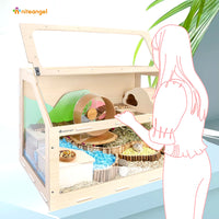 Spacious Hamster Cage with Easy-Access Oblique Opening Door       