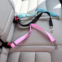 "Safe & Secure Adjustable Dog Car Seat Belt For Dog Traveling  in Car. 