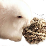 Small Animal Activity Play Chew Toy - Timothy Grass Rabbit Chew Ball for Rabbits, Hamsters, Guinea Pigs, and Gerbils