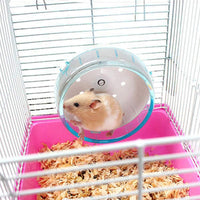 "Super Quiet Small Blue or Pink Hamster Wheel for Fun Exercise!"