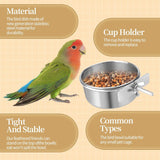 Premium Stainless Steel Bird Bowls with Clamp     