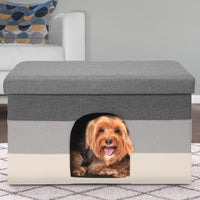 Hygge Stripe Collapsible Pet House Ottoman