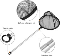 Professional title: "Extendable Telescopic Aquarium Fish Net with Fine Mesh for Fish Tank"