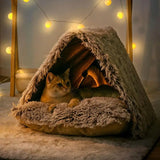 "Cozy Cat and Puppy Bed House for Small Dogs and Cats - Winter Warm Sleeping Nest"