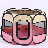 "Portable Pet Tent Dog House: Durable Outdoor Cage & Cat Playpen"