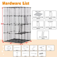 Extra Large DIY Cat Cage Playpen: Spacious Metal Wire Pet Kennel for Indoor Small Animals