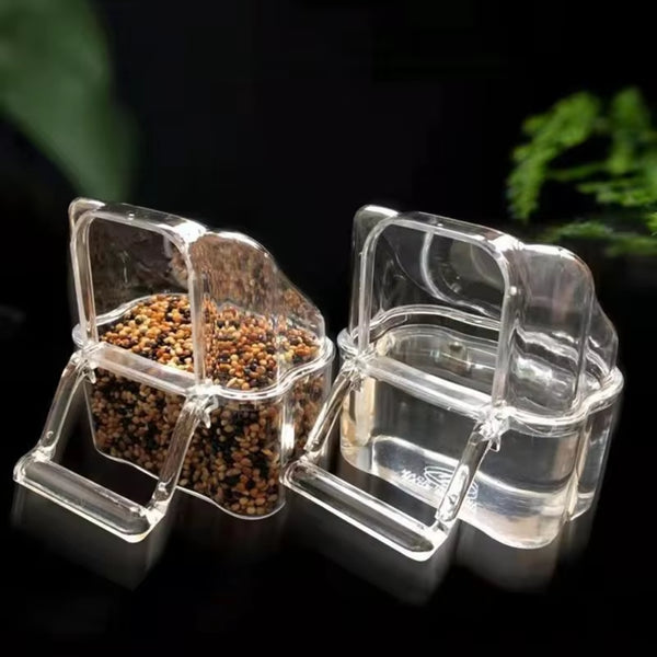 No-Mess Transparent Parrot Feeder with Bird Cage        