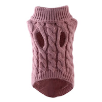 Turtleneck Cable Knit Dog Sweater - Cozy Autumn/Winter Pet Outfit