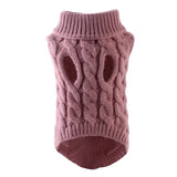 Turtleneck Cable Knit Dog Sweater - Cozy Autumn/Winter Pet Outfit