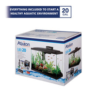 20 Gallon Aquarium Starter Kit with LED Lighting and 20 High Glass