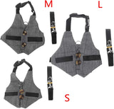 Adjustable Rabbit Vest Harness and Leash Set in Formal Suit Style for Small Animals - Size Small