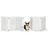 Freestanding 6-Panel Dog Gate with 4 Support Feet for Stairs