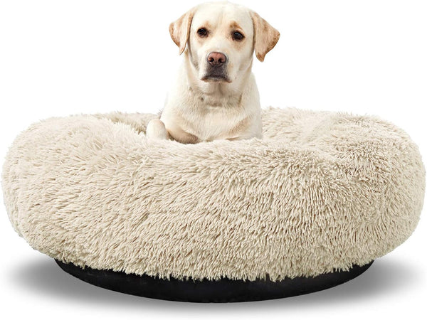 Large Washable Round Dog Bed for Large Dogs, Medium Donut Dog Bed, Comfortable Calming Cuddler Bed for Dogs