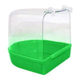 "Transparent Bird Bath Tub for a Refreshing Shower Experience in Your Pet's Cage"