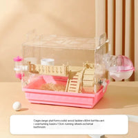 "Spacious Two-Floor Acrylic Hamster Cage – Perfect Nest for Golden Bear Honey Bags and Gliders!"