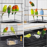 Premium 47-Inch Rolling Bird Cage with Detachable Stand for Parakeets, Cockatiels, Conures, Lovebirds & More - Black