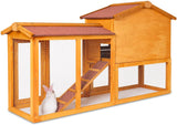 58" Chicken Coop Large House            58‘’ Wooden Hen House Outdoor Bunny Rabbit Hutch with Ventilation Door, Removable Tray & Ramp Garden Backyard Pet House (58 Inches)