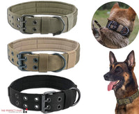 Tactical Heavy Duty Nylon Large Dog Collar with Metal Buckle - 2" Wide