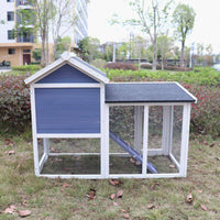 Blue Wooden Chicken Coop      