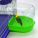 "Transparent Bird Bath Tub for a Refreshing Shower Experience in Your Pet's Cage"