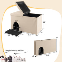 Cat Litter Box Enclosure Hidden Furniture with Urine Proof Litter Mat