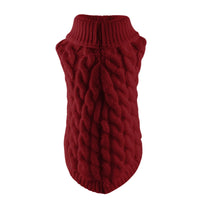 Classic Cable Knit Turtleneck Dog Sweaters - Warm Jumper Coat for Medium Dogs