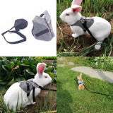 Adjustable Rabbit Vest Harness and Leash Set in Formal Suit Style for Small Animals - Size Small