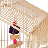 39-Inch Almond Metal Parrot Cage for Small Birds