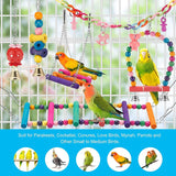 "11-Piece Fun Wooden Bird Toys Set for Parrots – Swing, Chew, and Play!"