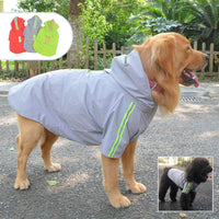 Trendy Lightweight Hooded Dog Raincoat - Zipper Closure Poncho with Reflective Strip for French Bulldogs & Pugs - Stylish Gray Design!