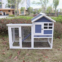 Blue Wooden Chicken Coop      