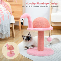 Sisal Cat Scratching Post with Flamingo Design for Small Cats - Pink