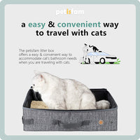 Portable Cat Travel Litter Box with Zippered Top for Medium to Large Cats - Odor Control, Leak-Proof, Lightweight and Easy to Clean