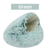 Cozy 2-in-1 Winter Plush Cat & Small Dog Bed & Sleep Bag 